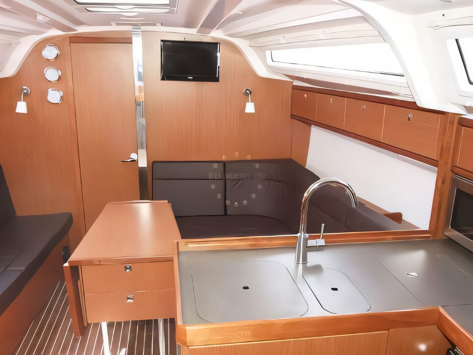 Interior of Bavaria Cruiser 37 sail boat with 3 cabins Croatia yacht charter