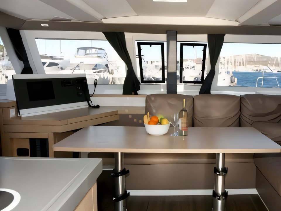 Interior of Lucia 40 catamaran with 4 cabins Croatia yacht charter