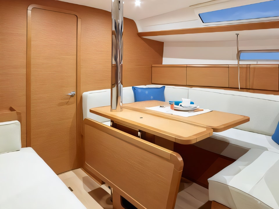 Interior of Sun Odyssey 389 sail boat with 3 cabins Croatia yacht charter