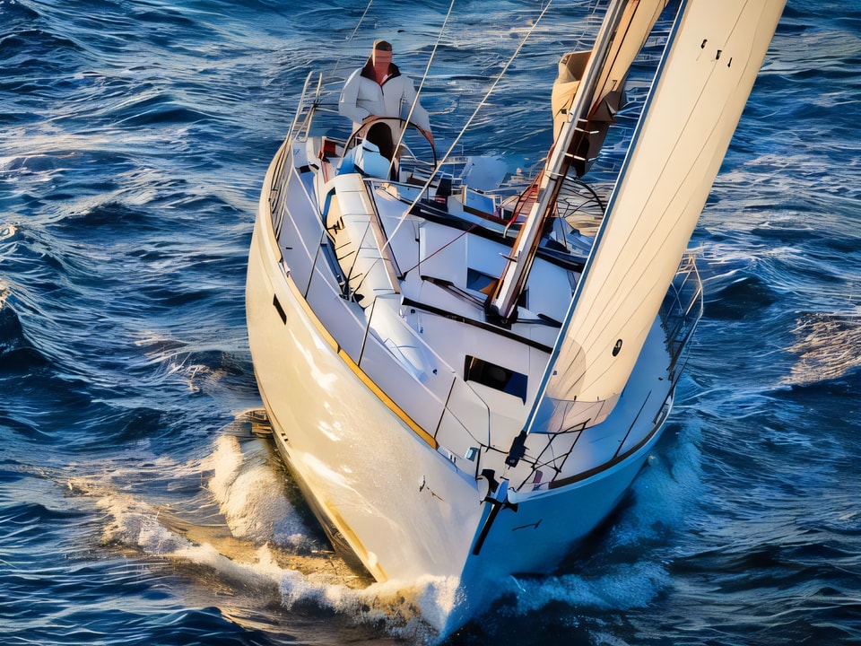 Exterior overview of Sun Odyssey 389 sail boat for charter from Rogoznica Marina Frapa in the Sibenik sailing area Croatia