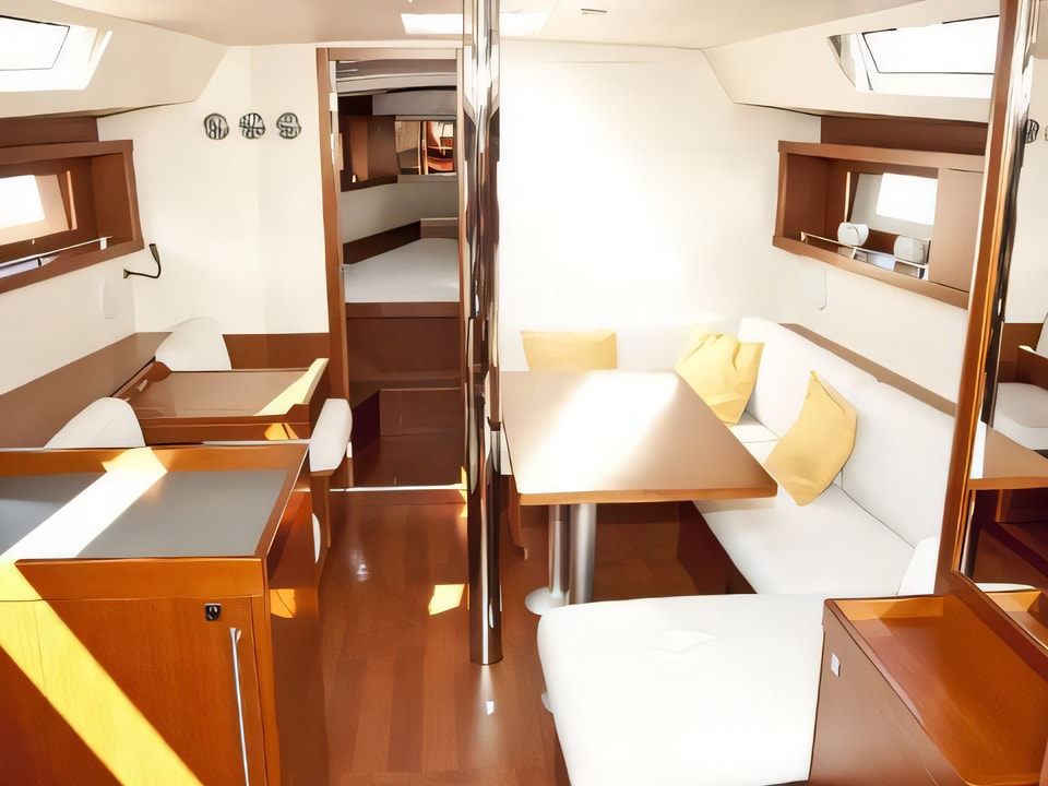 Interior of Oceanis 41 sail boat with 3 cabins Croatia yacht charter