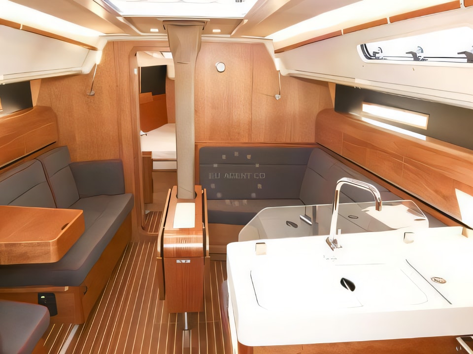 Interior of Dehler 42 sail boat with 3 cabins Croatia yacht charter