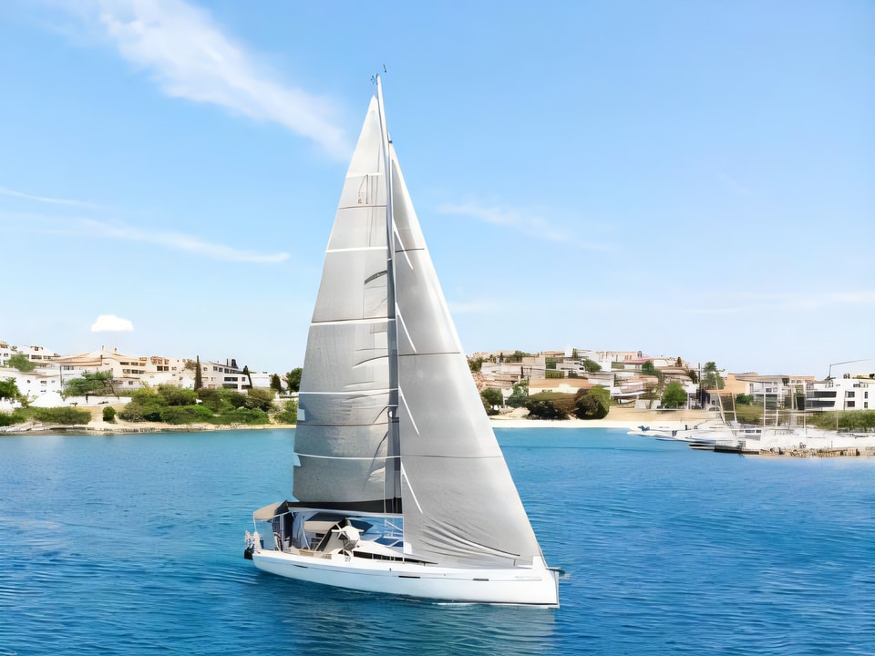 Exterior overview of Dehler 42 sail boat for charter from Krk Marina Punat in the Istria / Kvarner sailing area Croatia