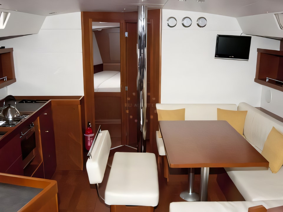 Interior of Oceanis 45 sail boat with 4 cabins Croatia yacht charter
