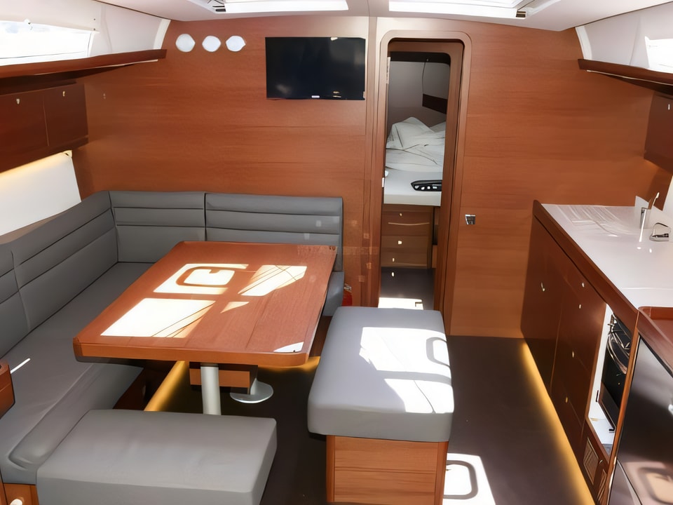 Interior of Dufour 460 Grand Large sail boat with 4 cabins Croatia yacht charter