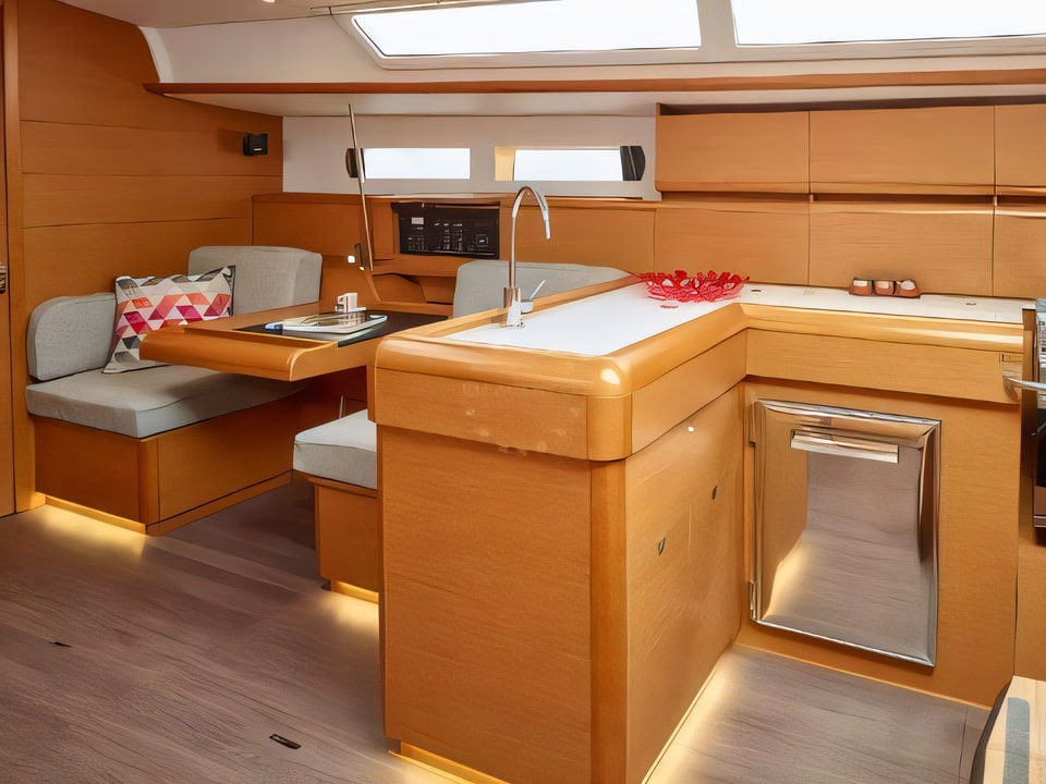 Interior of Sun Odyssey 479 sail boat with 4 cabins Croatia yacht charter