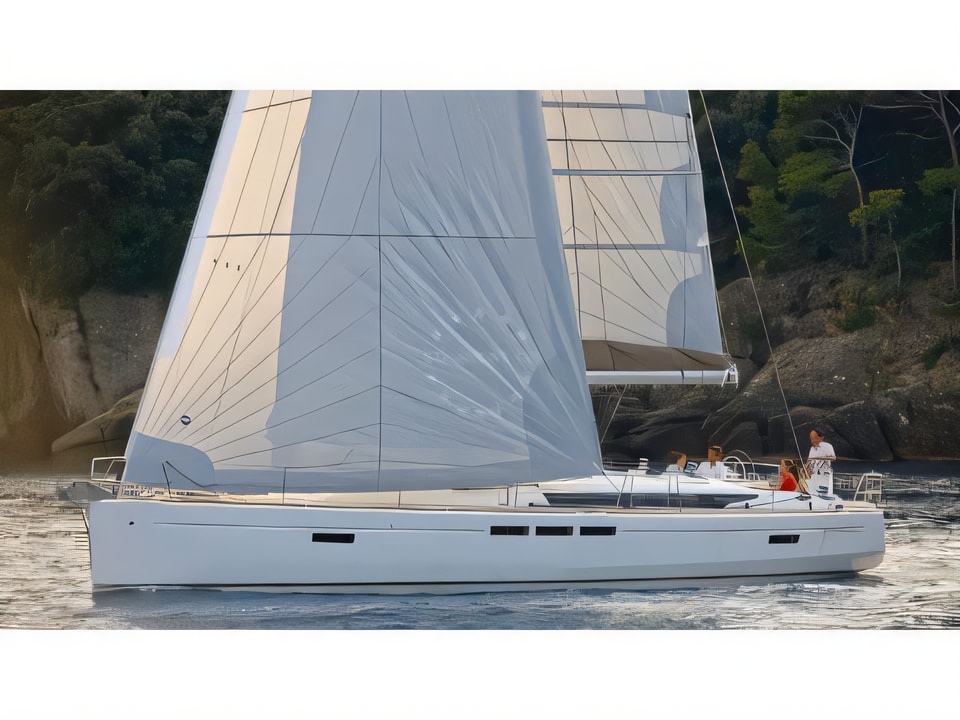Exterior overview of Sun Odyssey 519 sail boat for charter from Rogoznica Marina Frapa in the Sibenik sailing area Croatia