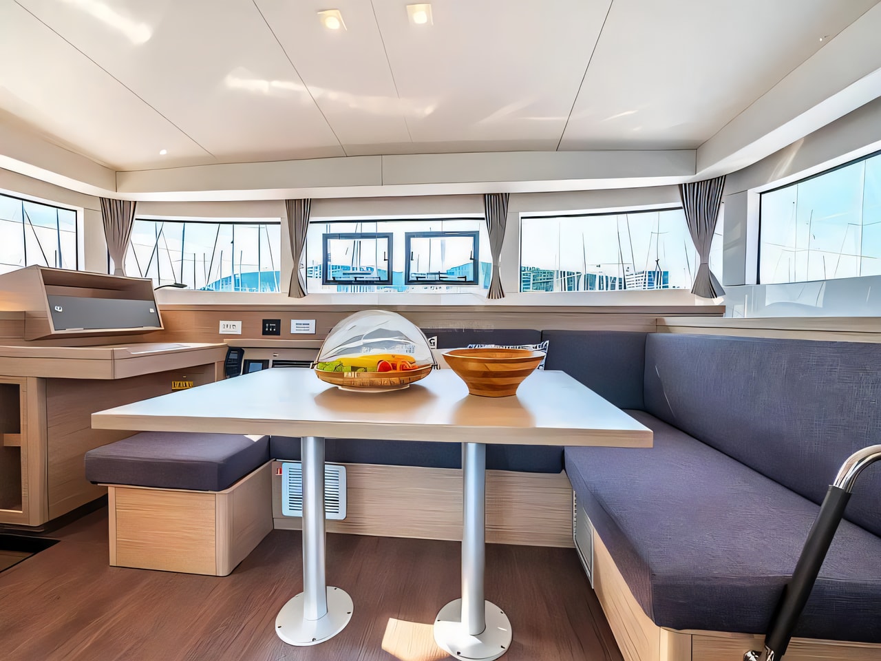 Layout of Lagoon 40 catamaran with 6 cabins Croatia yacht charter