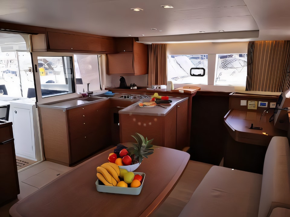 Interior of Lagoon 450 Fly catamaran with 6 cabins Croatia yacht charter