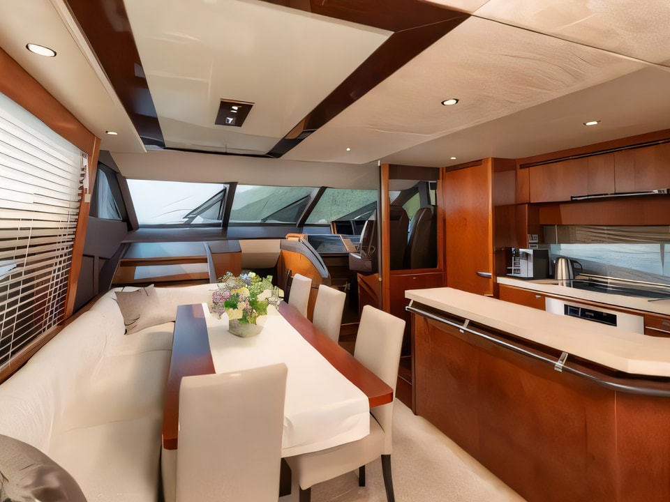 Interior of Princess 72 Fly motoryacht with 5 cabins Croatia yacht charter