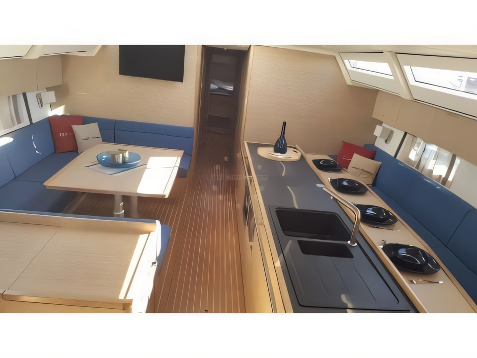 Interior of D&D Kufner 54.2 sail boat with 5 cabins Croatia yacht charter