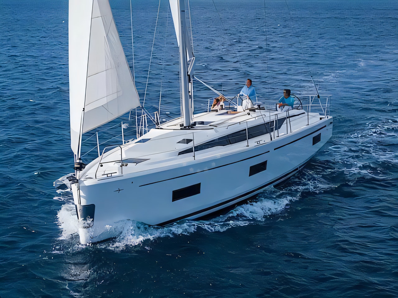 Exterior overview of Bavaria C42 sail boat for charter from Zadar Marina Zadar in the Zadar sailing area Croatia