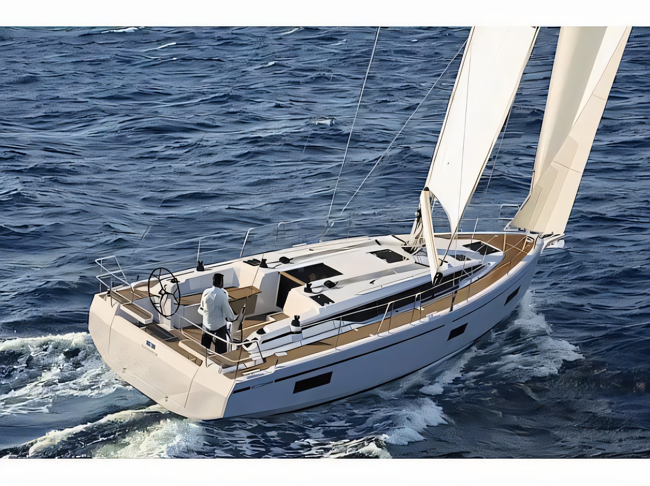 Exterior overview of Bavaria C38 sail boat for charter from Zadar Marina Zadar in the Zadar sailing area Croatia