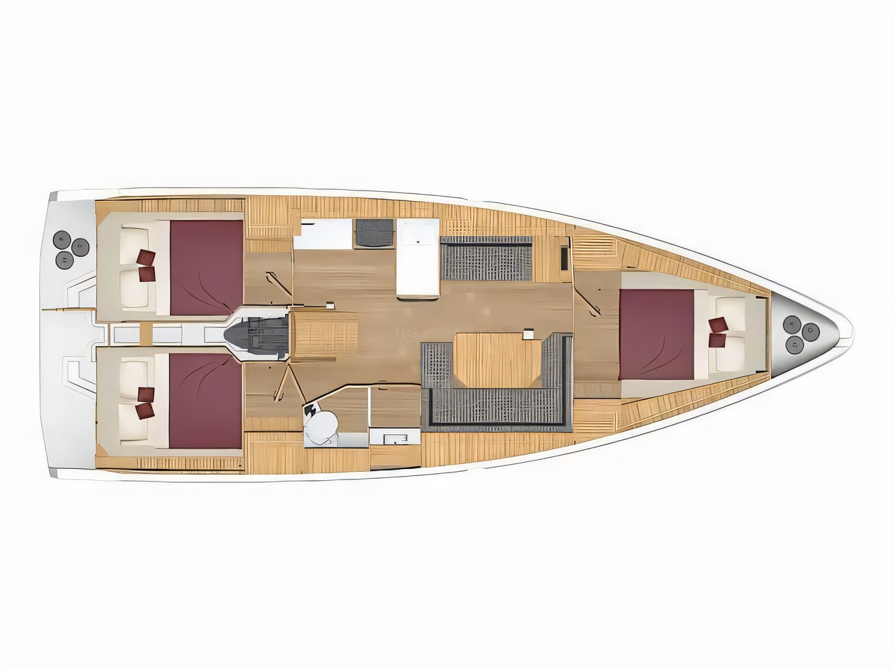 Interior of Bavaria C38 sail boat with 3 cabins Croatia yacht charter