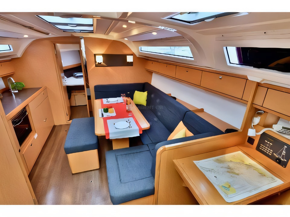 Interior of Bavaria 41 Cruiser sail boat with 3 cabins Croatia yacht charter