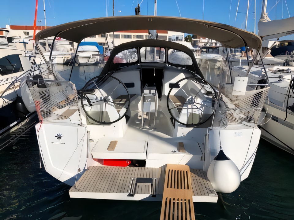 Exterior overview of Sun Odyssey 349 sail boat for charter from Biograd Kornati in the Zadar sailing area Croatia