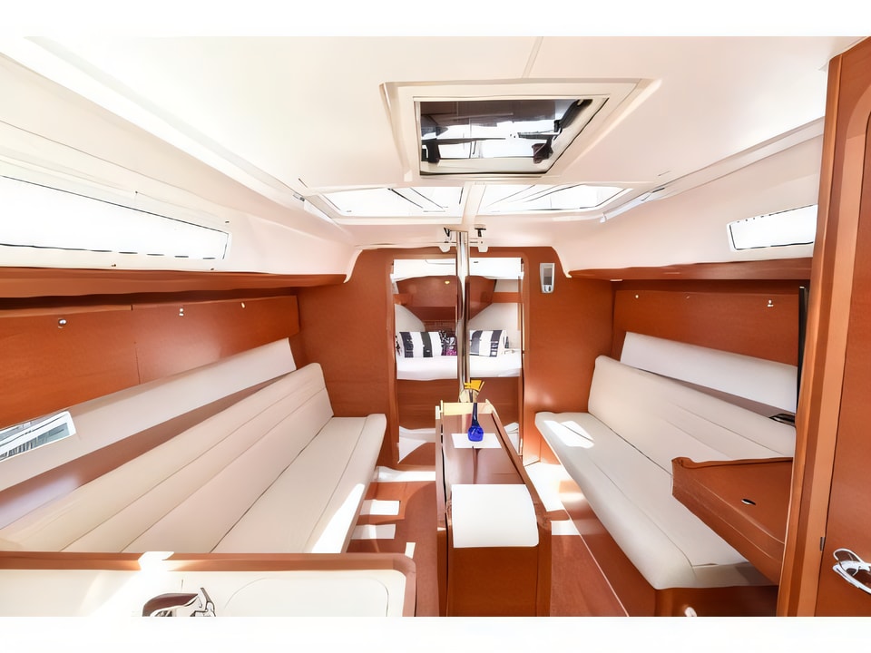 Interior of Dufour 350 GRANDLARGE sail boat with 3 cabins Croatia yacht charter