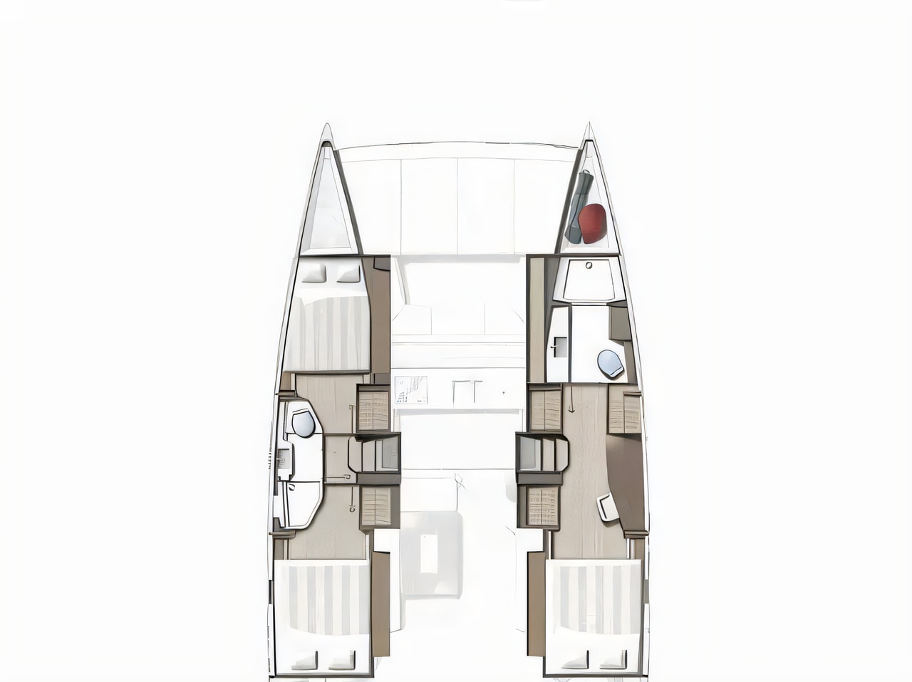 Interior of Bali Catsmart catamaran with 3 cabins Croatia yacht charter
