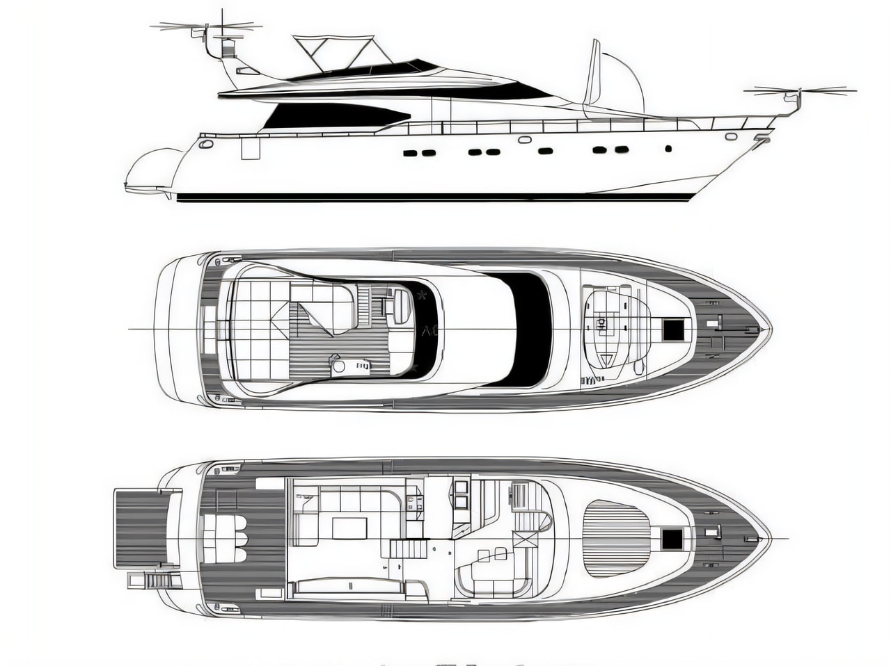 Interior of Maiora 20 motor boat with 3 cabins Croatia yacht charter