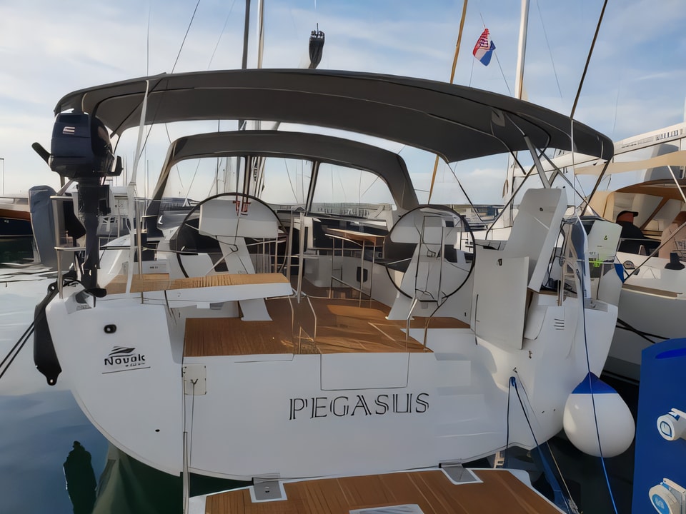 Exterior overview of Hanse 508 sail boat for charter from Biograd Kornati in the Zadar sailing area Croatia