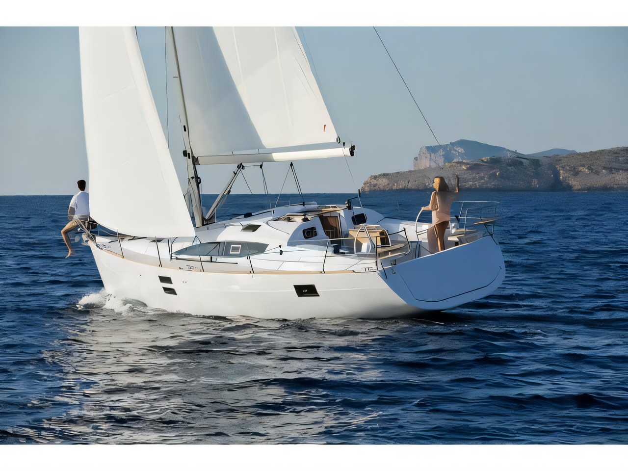 Exterior overview of Elan 40 Impression sail boat for charter from Sibenik Marina Mandalina in the Sibenik sailing area Croatia