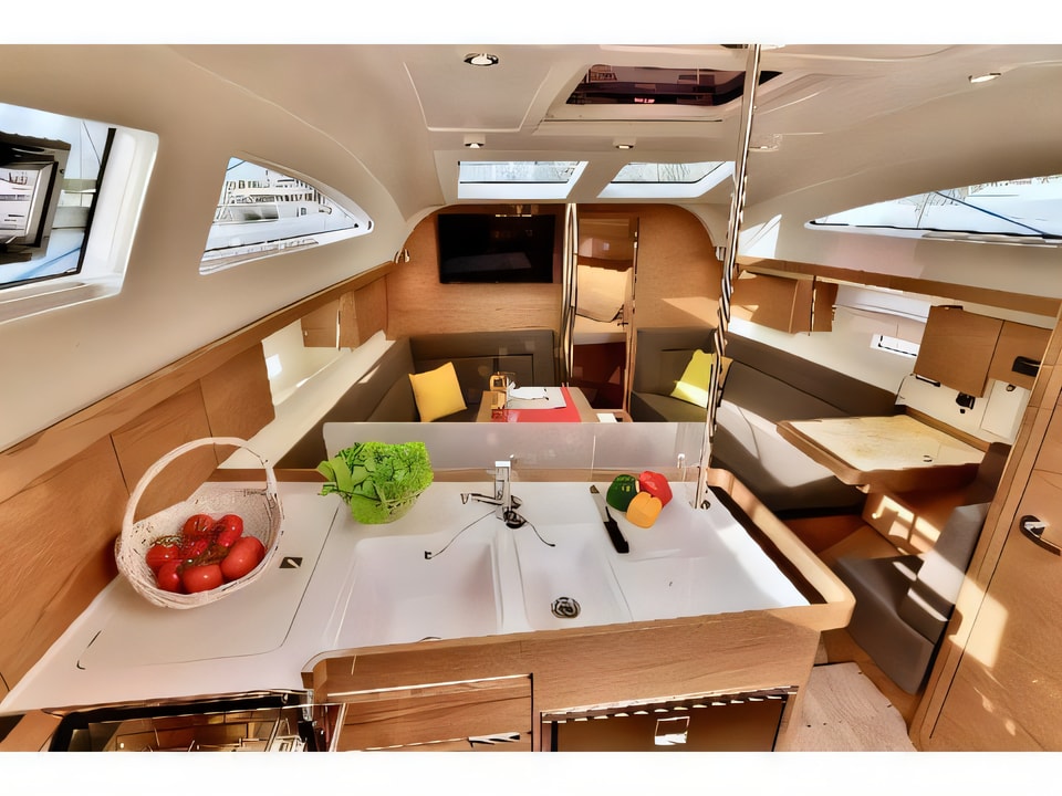 Interior of Elan 40 Impression sail boat with 3 cabins Croatia yacht charter