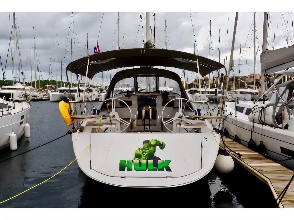 Exterior overview of Elan 40 Impression sail boat for charter from Sibenik Marina Mandalina in the Sibenik sailing area Croatia