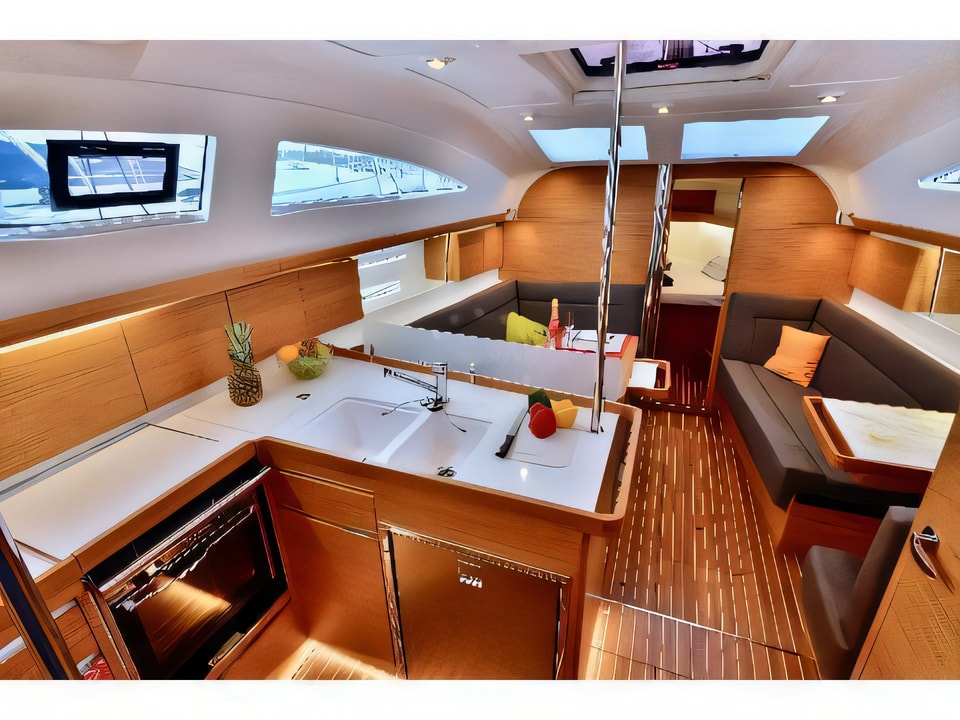 Interior of Elan 40 Impression sail boat with 3 cabins Croatia yacht charter