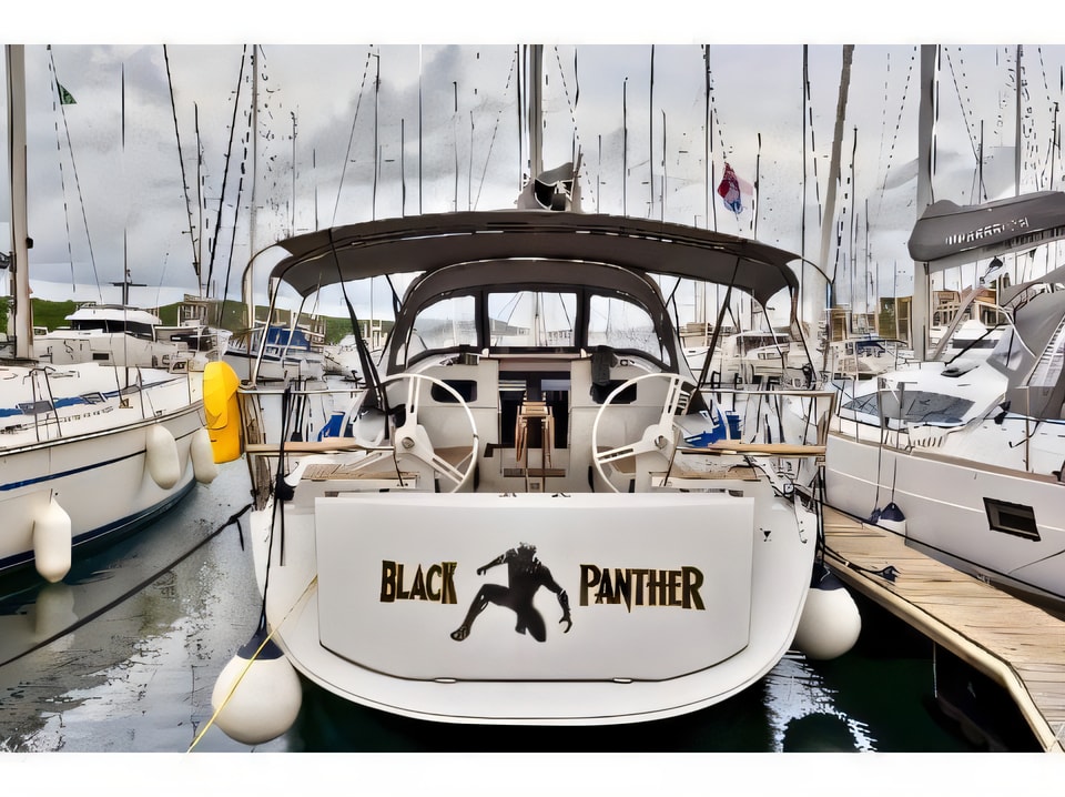 Exterior overview of Elan 40 Impression sail boat for charter from Sibenik Marina Mandalina in the Sibenik sailing area Croatia