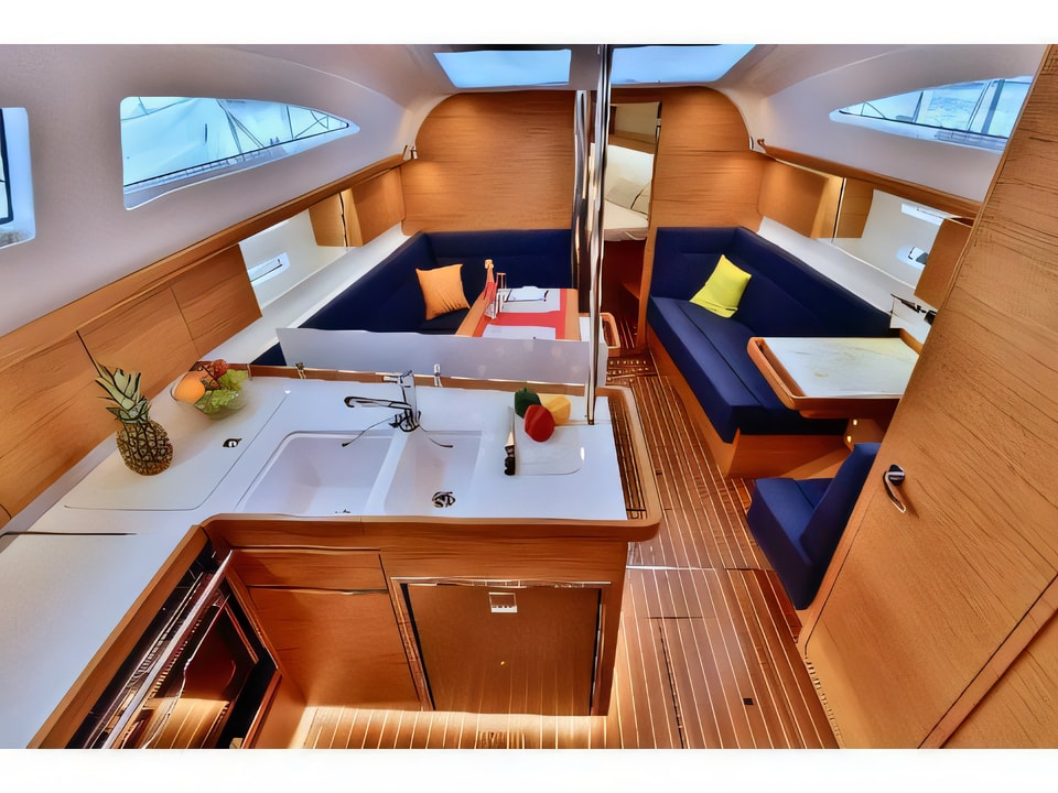 Interior of Elan 40 Impression sail boat with 3 cabins Croatia yacht charter