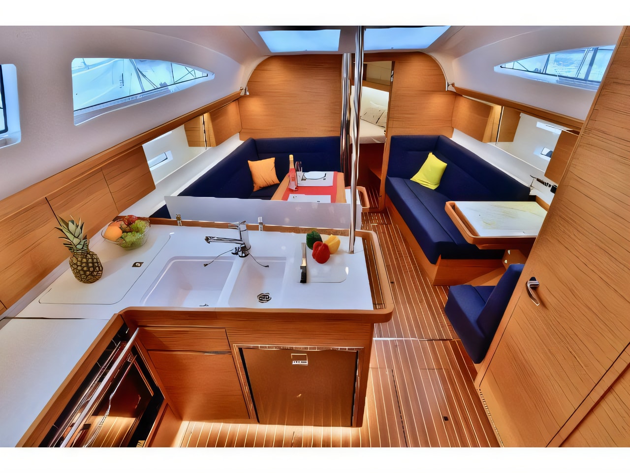 Layout of Elan 40 Impression sail boat with 3 cabins Croatia yacht charter