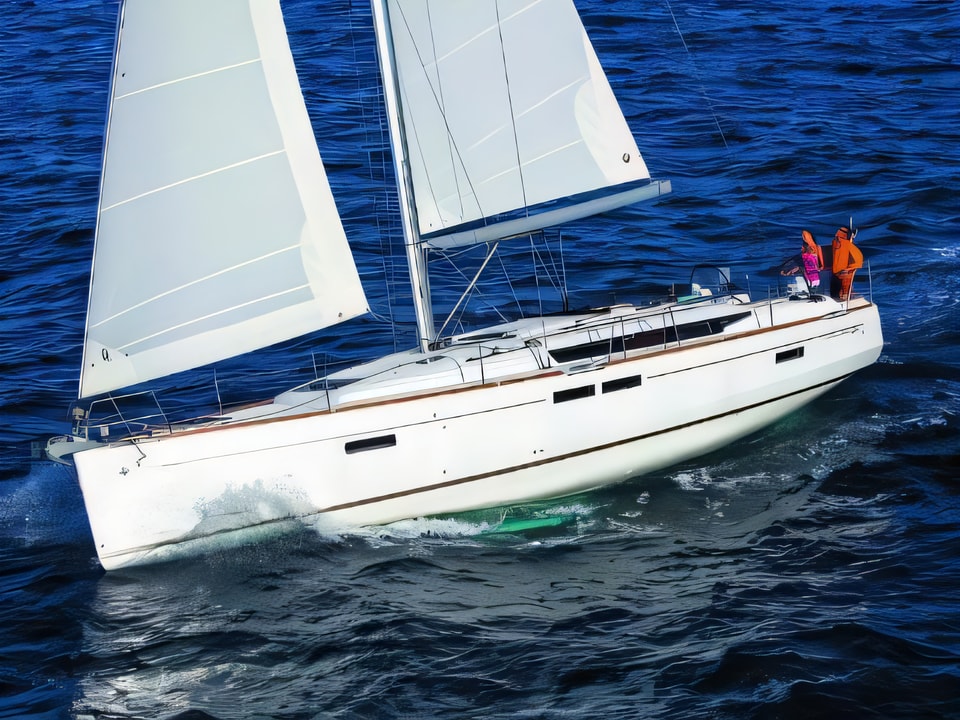 Exterior overview of Sun Odyssey 509 sail boat for charter from Dubrovnik ACI Marina in the Dubrovnik sailing area Croatia