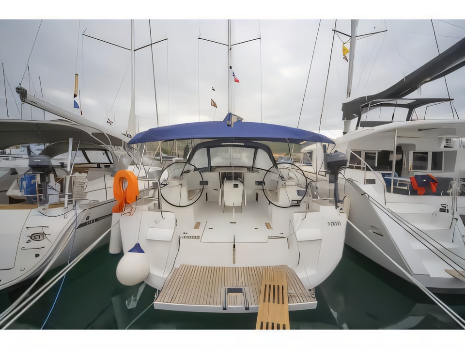 Exterior overview of Sun Odyssey 509 sail boat for charter from Dubrovnik ACI Marina in the Dubrovnik sailing area Croatia