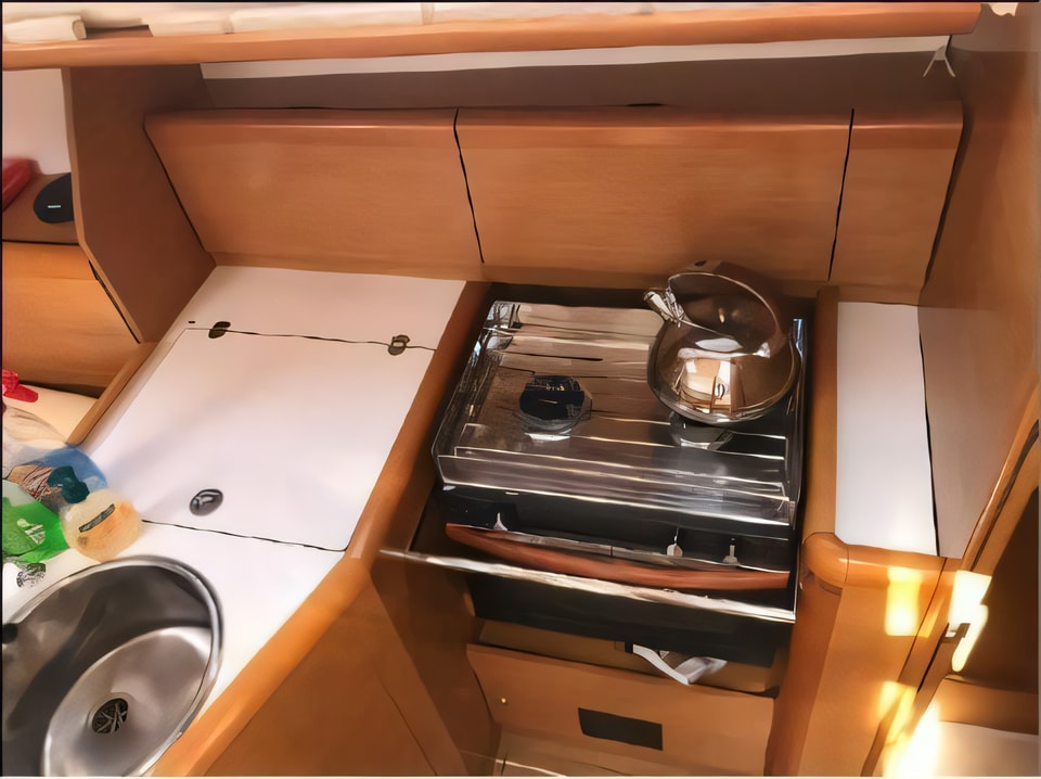 Interior of Sun Odyssey 33i sail boat with 2 cabins Croatia yacht charter