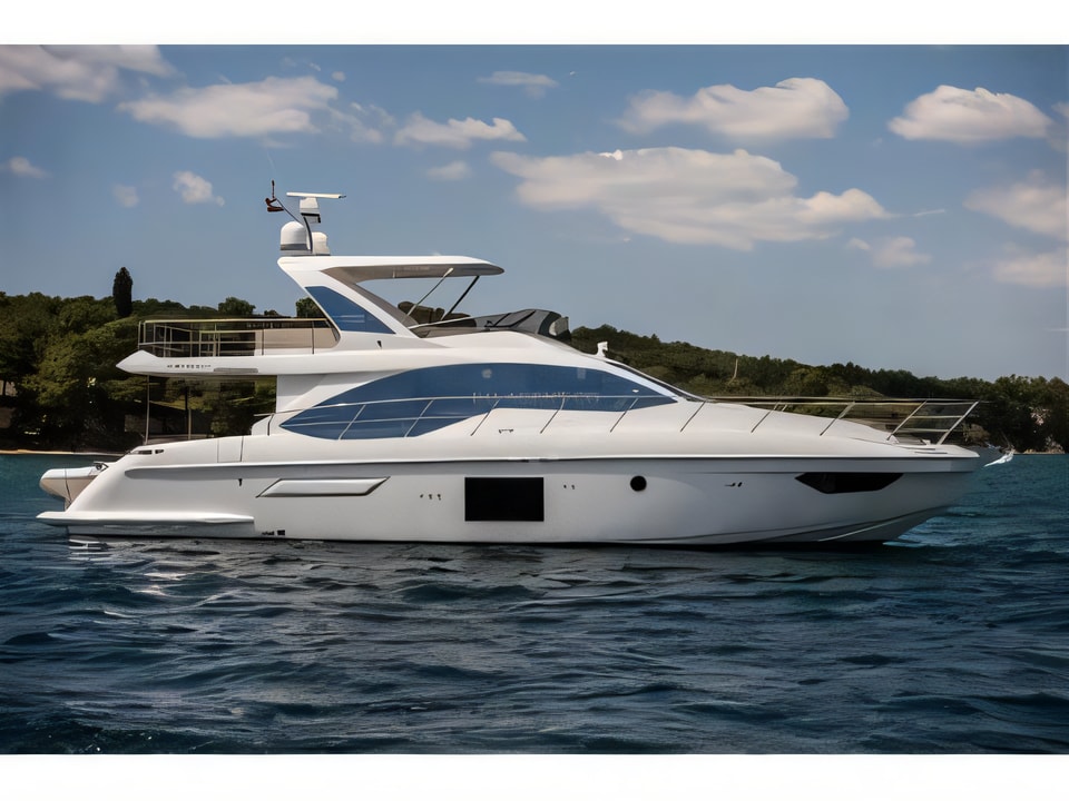 Exterior overview of Azimut 55 motoryacht for charter from Sibenik Marina Mandalina in the Sibenik sailing area Croatia