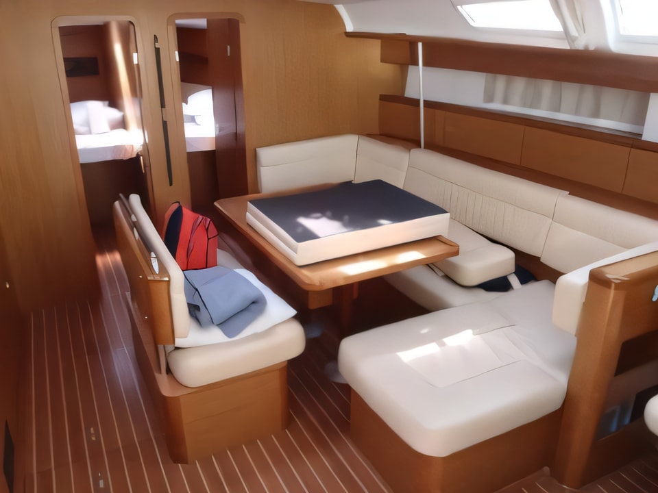 Interior of Sun Odyssey 49i sail boat with 4 cabins Croatia yacht charter