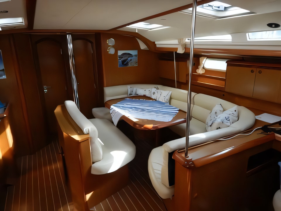 Interior of Sun Odyssey 49 sail boat with 4 cabins Croatia yacht charter