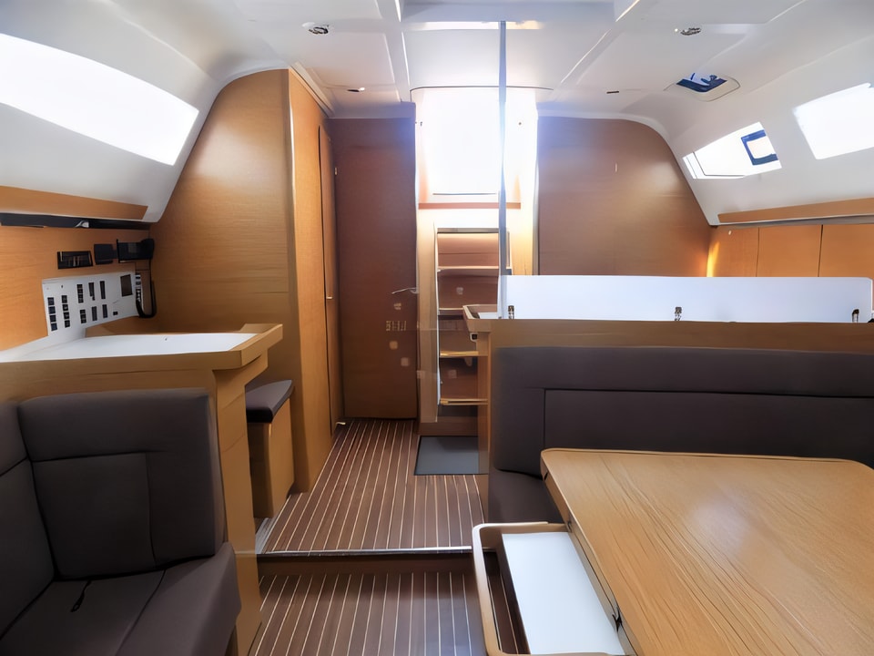 Interior of Elan 45 Impression sail boat with 4 cabins Croatia yacht charter