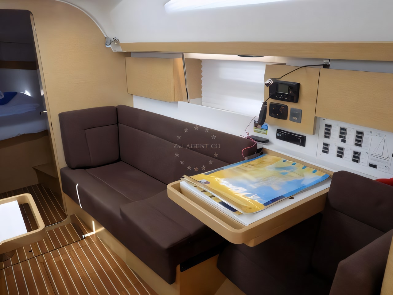 Layout of Elan 45 Impression sail boat with 4 cabins Croatia yacht charter