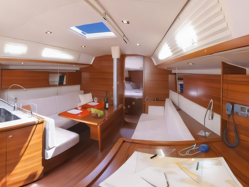 Interior of Salona 41 sail boat with 3 cabins Croatia yacht charter