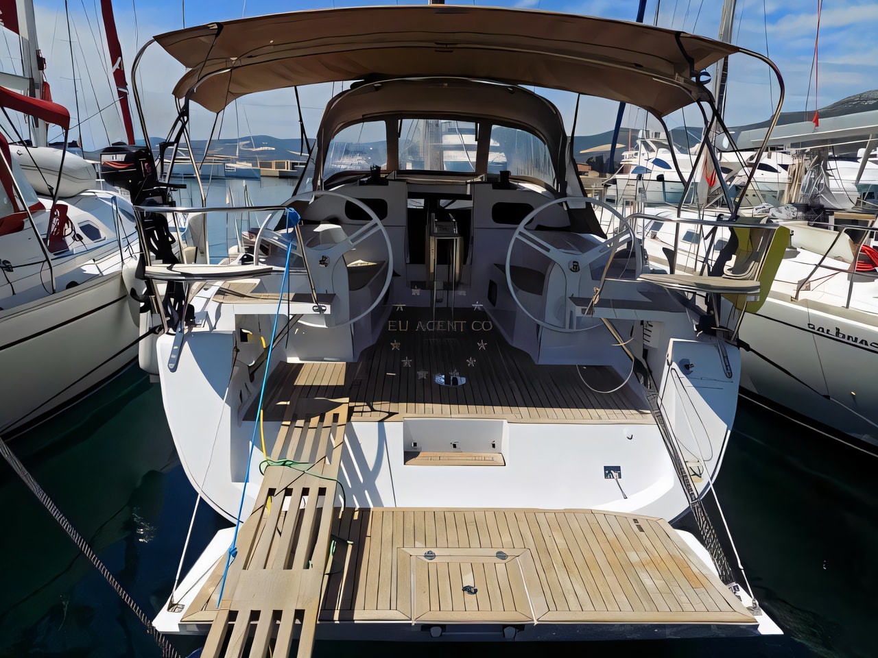 Exterior overview of Elan 40 Impression sail boat for charter from Kastela Gomilica Marina in the Split sailing area Croatia