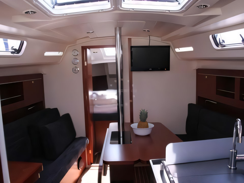 Interior of Hanse 345 sail boat with 3 cabins Croatia yacht charter