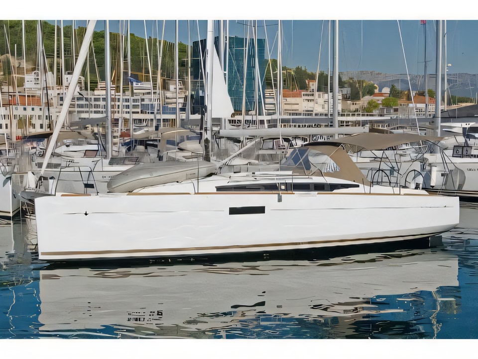 Exterior overview of Sun Odyssey 349 sail boat for charter from Split ACI Marina in the Split sailing area Croatia