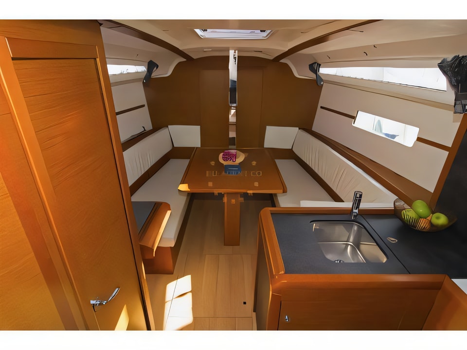 Interior of Sun Odyssey 349 sail boat with 3 cabins Croatia yacht charter