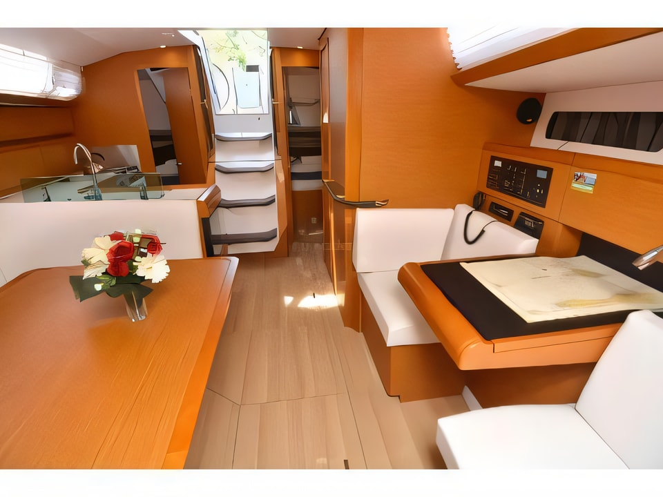 Interior of Sun Odyssey 419 sail boat with 3 cabins Croatia yacht charter