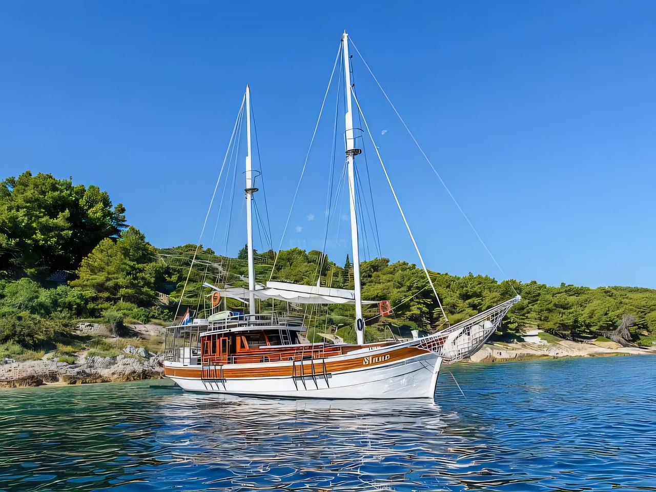 Exterior overview of Gulet gulet or cruiser for charter from Adriatic Croatia