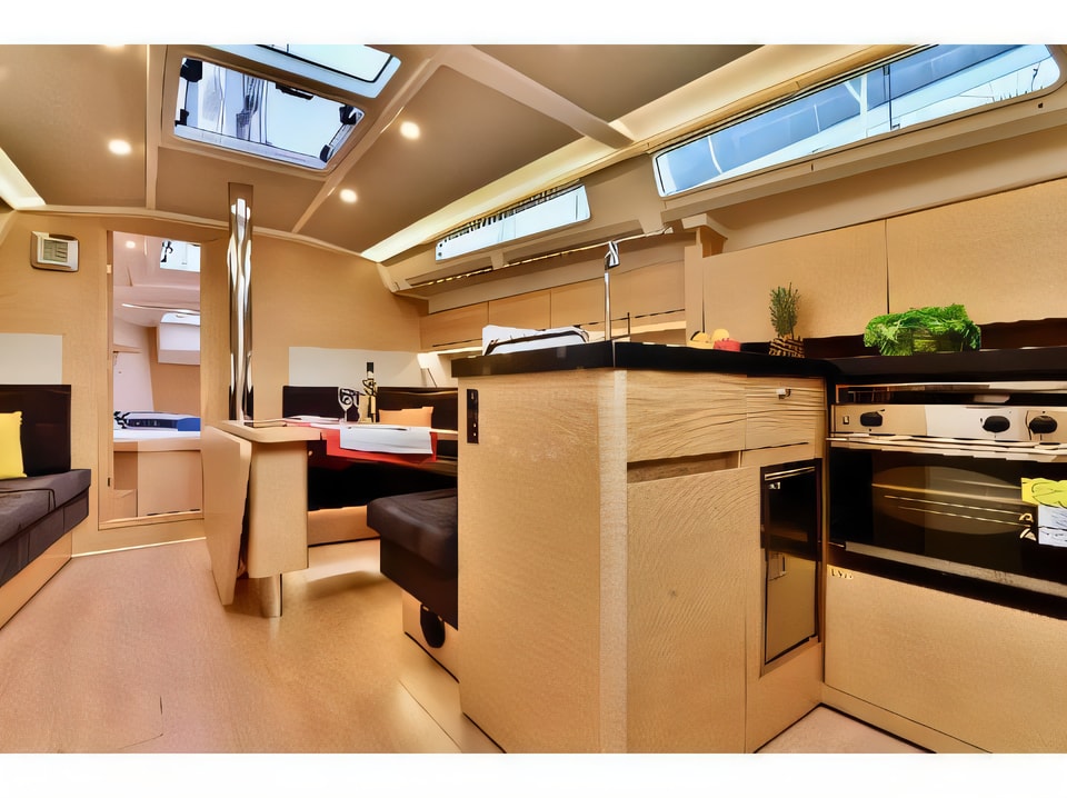 Interior of Hanse 418 sail boat with 3 cabins Croatia yacht charter