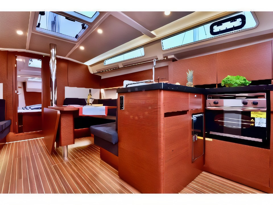 Interior of Hanse 418 sail boat with 3 cabins Croatia yacht charter