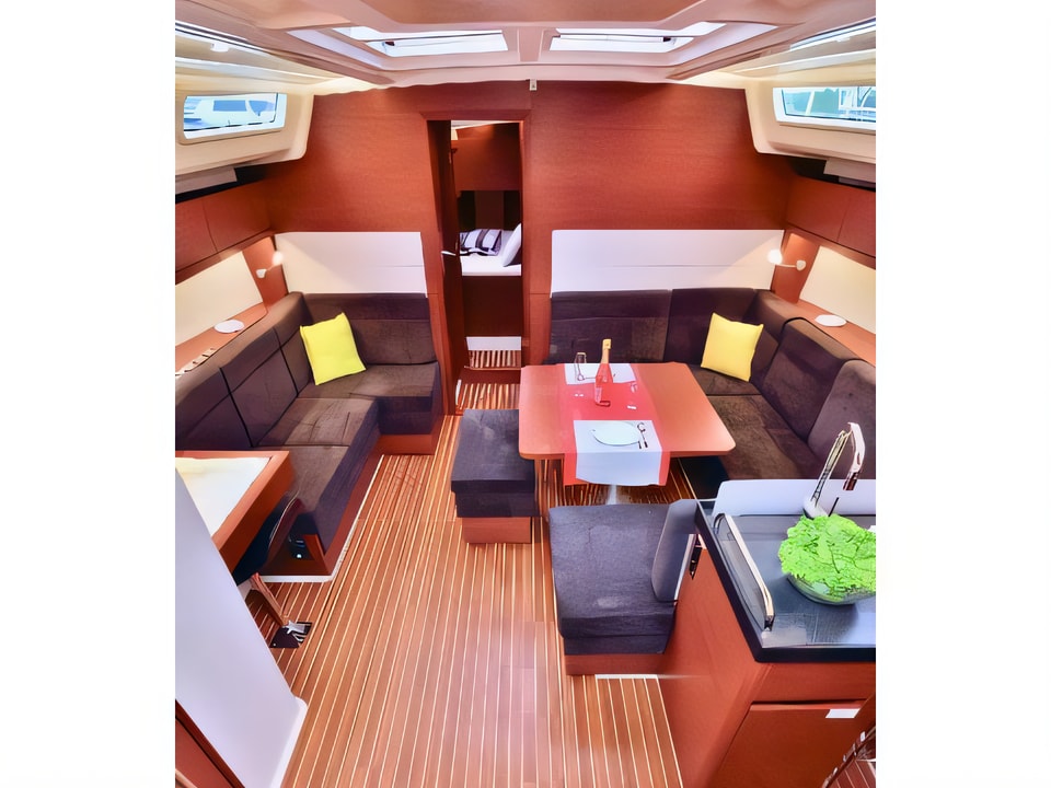 Interior of Hanse 458 sail boat with 4 cabins Croatia yacht charter