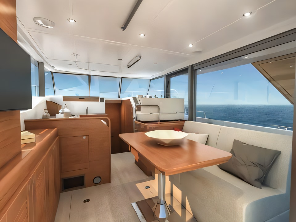 Interior of Swift Trawler 35 motor boat with 2 cabins Croatia yacht charter